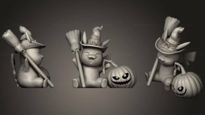 Figurines simple (Halloween Pikachu, STKPR_0616) 3D models for cnc